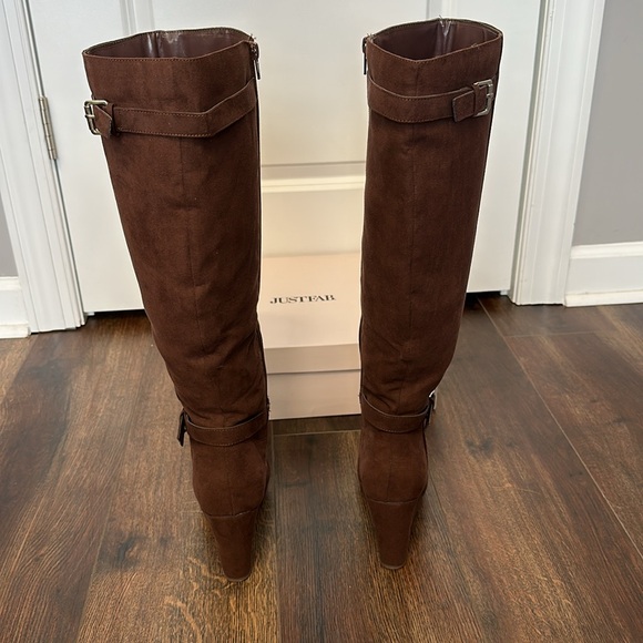 JustFab Brekka Covered Wedge Tall Boot Size 8. - Picture 7 of 9